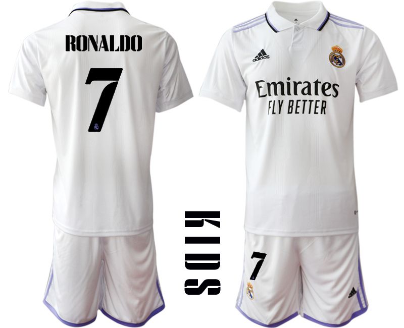 Youth 2022-2023 Club Real Madrid home white #7 Soccer Jerseys->real madrid jersey->Soccer Club Jersey